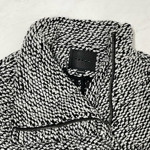 Blank NYC Black White Knit Friend Zone Jacket Size Small Outdoor Travel Fall - Picture 4 of 7